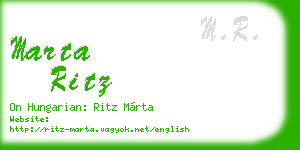 marta ritz business card